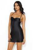 All The Gorg Girls Satin Mini Dress Black