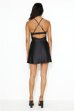 All The Gorg Girls Satin Mini Dress Black