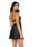 All The Gorg Girls Satin Mini Dress Black