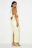 Apple Trees Halter Maxi Dress Yellow