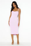 Beauty Of You Ribbed Midi Dress Lilac