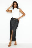 Always The Trendsetter Denim Maxi Skirt Black