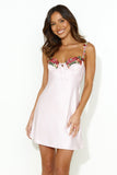 Blooming Confidence Satin Mini Dress Pink