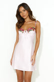 Blooming Confidence Satin Mini Dress Pink