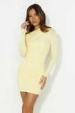 Bright Love Long Sleeve Mini Dress Yellow