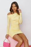 Bright Love Long Sleeve Mini Dress Yellow