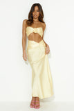 You're The VIP Satin Maxi Skirt Yellow