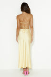 You're The VIP Satin Maxi Skirt Yellow