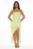 Zesty Lime Mesh Midi Dress Green