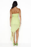 Zesty Lime Mesh Midi Dress Green