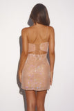 Bright Candlelight Sequin Mini Dress Nude