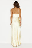 Welcome Spring Satin Maxi Dress Yellow