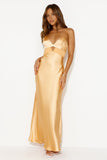 Welcome Spring Satin Maxi Dress Orange