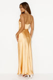 Welcome Spring Satin Maxi Dress Orange