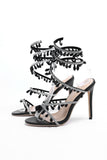 Elegant Rhinestone Ankle-Wrap Stiletto Sandals