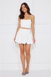 Cityscape Mid Rise Bubble Mini Skirt White