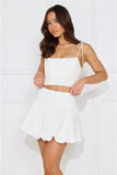 Cityscape Mid Rise Bubble Mini Skirt White