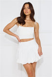 Cityscape Mid Rise Bubble Mini Skirt White