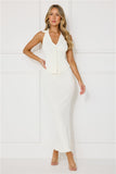 Mayfair Ribbed Maxi Skirt White