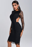 Enrica Lace Backless Midi Bandage Dress