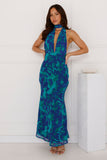 Aquamarine Dreams Halter Maxi Dress Blue