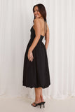 Beachside Haven Halter Midi Dress Black