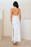 Admired From All Angles Halter Maxi Dress White