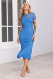 Bright To Dark Mesh Maxi Dress Blue