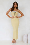 Until The Morning Ribbed Maxi Dress Yellow