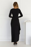 After Hours Long Sleeve Maxi Dress Black