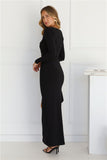 After Hours Long Sleeve Maxi Dress Black