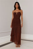 Always The Muse Mesh Maxi Dress Brown