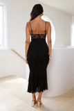 All Gathered Mesh Maxi Dress Black