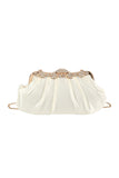 Niaca Diamante Pleated Satin Clutch