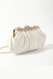 Niaca Diamante Pleated Satin Clutch