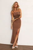 Call Me Closer Maxi Dress Brown