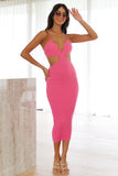 Run Of Love Midi Dress Hot Pink