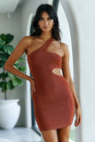 Viral Babe Dress Rust Shimmer