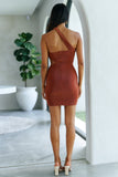 Viral Babe Dress Rust Shimmer