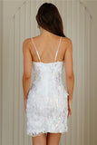 Absorbing Beauty Sequin Mesh Mini Dress White