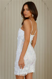 Absorbing Beauty Sequin Mesh Mini Dress White