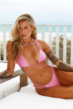 HELLO MOLLY Rainbow Puffs Swim Top Light Pink