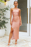 Ballroom Lover Midi Dress Pink Sequin