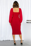 Brooklyn Love Midi Dress Red