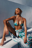 HELLO MOLLY Azure Swim Top Print