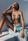 HELLO MOLLY Azure Swim Top Print