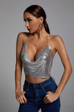 Ferley Diamond Crop Top - Silver - Bellabarnett