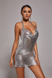 Brett Diamante Mesh Mini Dress - Bellabarnett