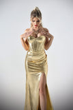 Xerca Metallic Tube Maxi Dress