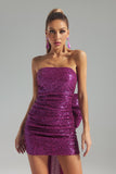 Cornelia Sequins Mini Dress-Purple